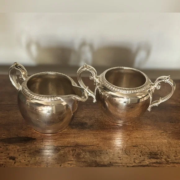 Reed & Barton Silver plated vintage 1950s cream & sugar set antique - Picture 1 of 4